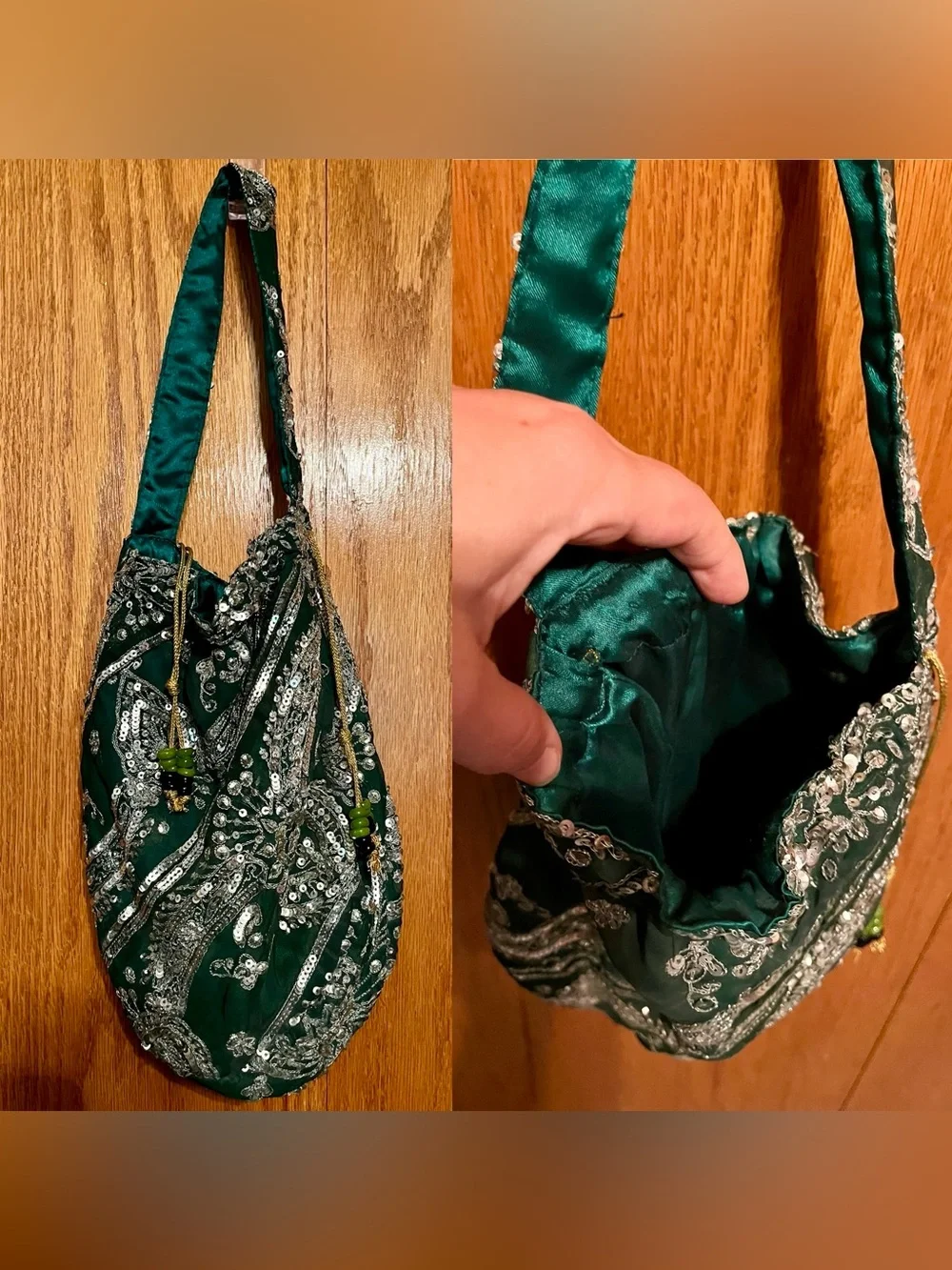 Embellished Emerald Green Evening Bag